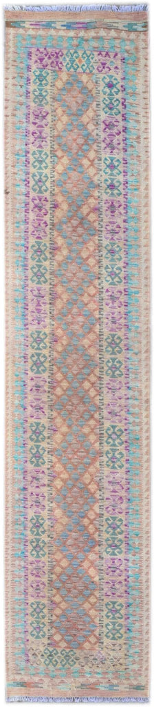 Handmade Tribal Kilim Hallway Runner | 400 x 86 cm - Najaf Rugs & Textile