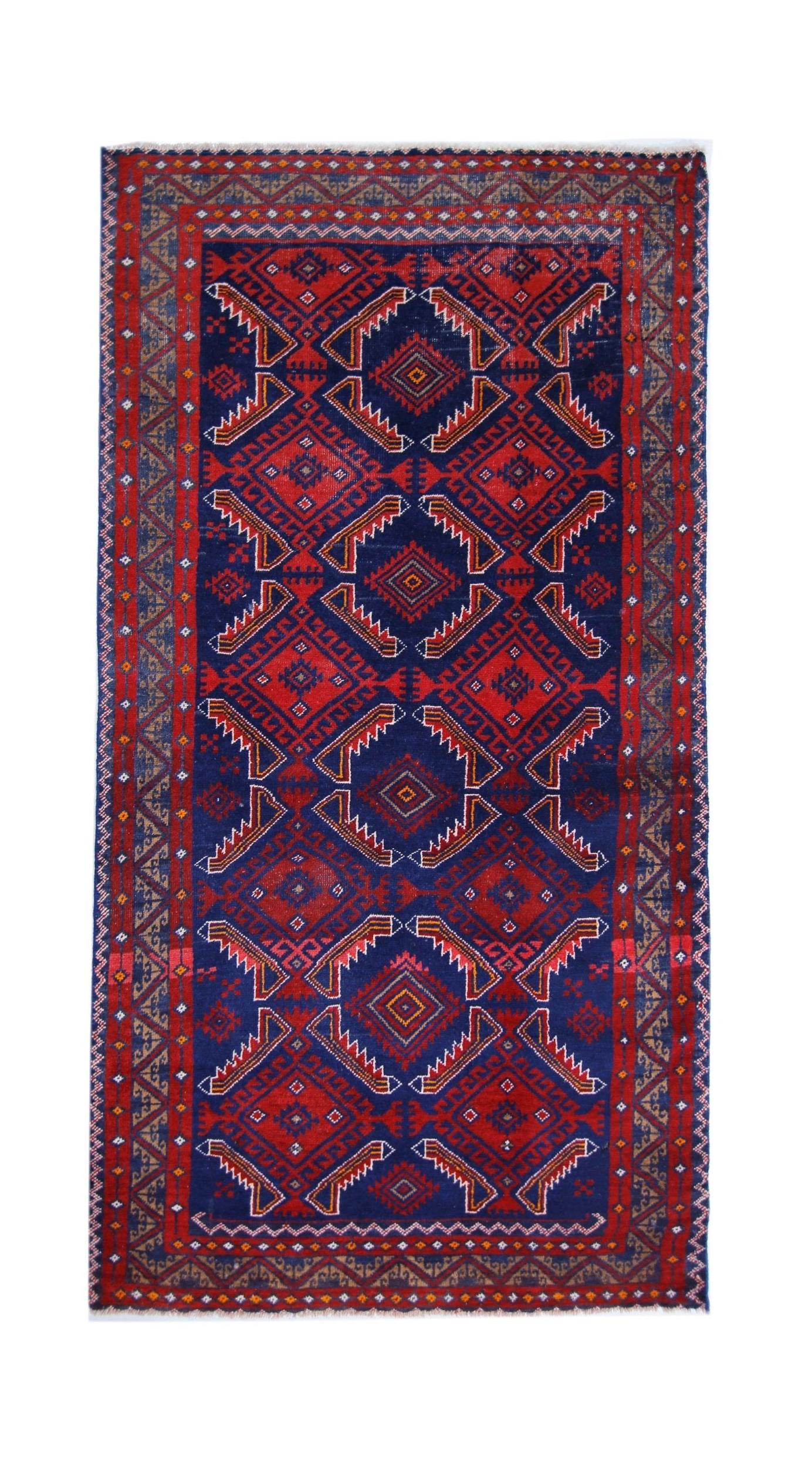 Handmade Tribal Persian Balouch Rug | 173 x 92 cm | 5'8" x 3' - Najaf Rugs & Textile
