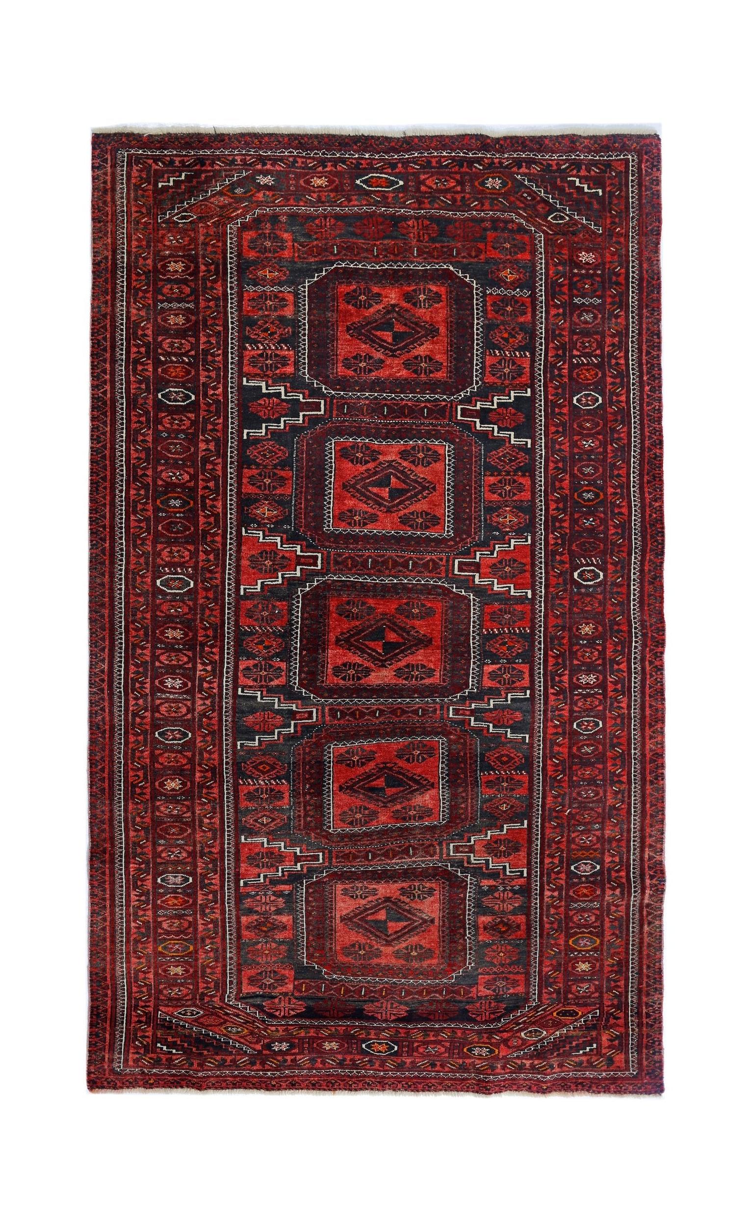 Handmade Tribal Persian Balouch Rug | 196 x 114 cm | 6'5" x 3'9" - Najaf Rugs & Textile