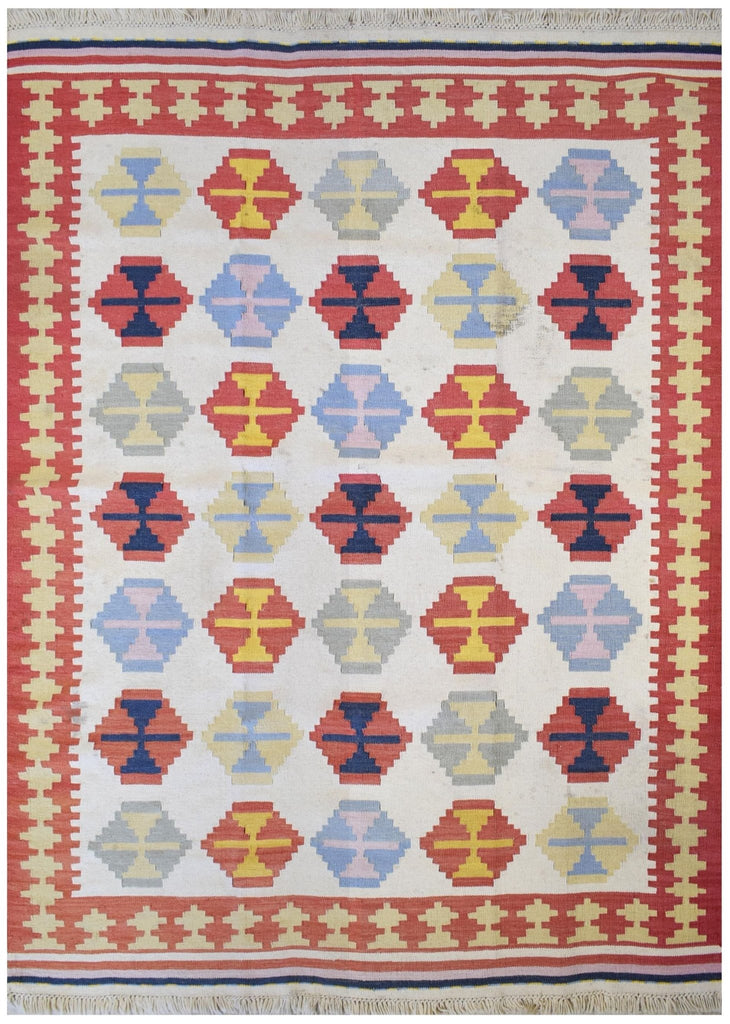 Handmade Turkish Kilim | 230 x 175 cm | 7'5" x 5'7" - Najaf Rugs & Textile