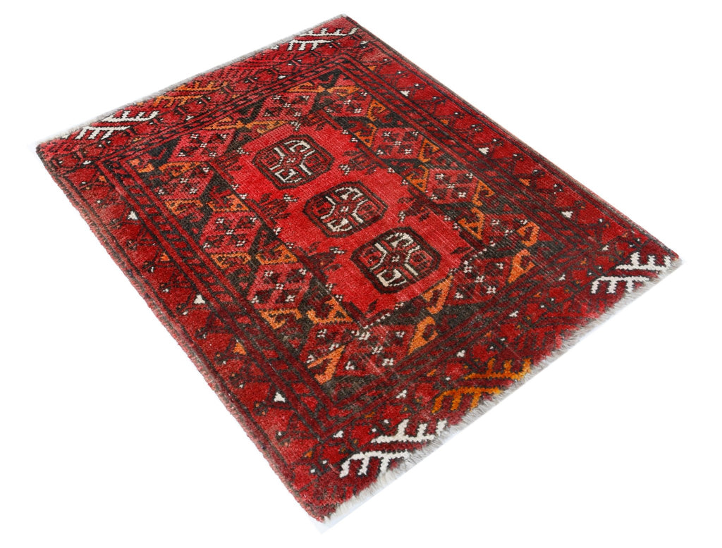 Handmade Ultra Mini Afghan Turkmen Rug | 59 x 53 cm | 1'11" x 1'9" - Najaf Rugs & Textile