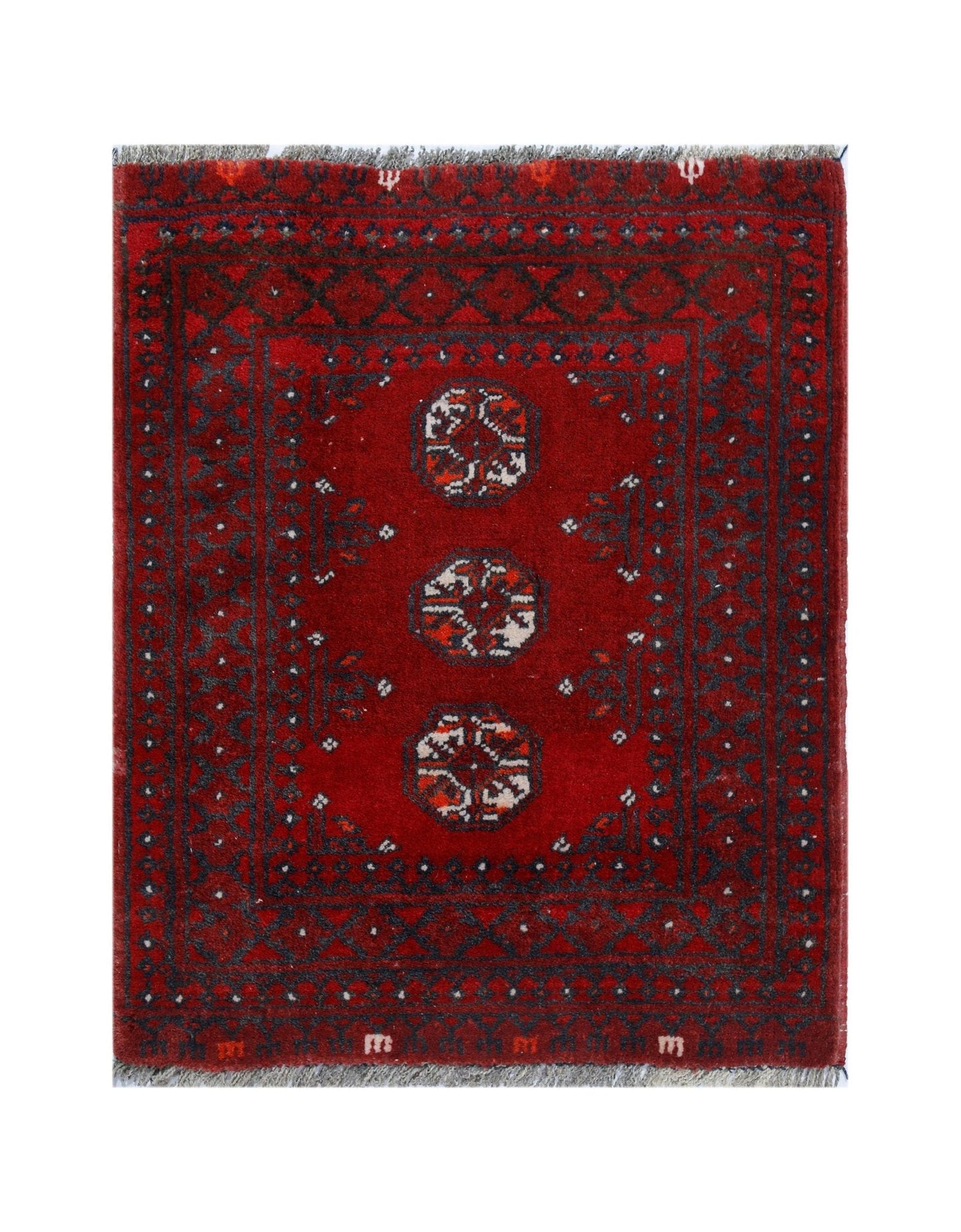 Handmade Ultra Mini Afghan Turkmen Rug | 63 x 52 cm | 2'1" x 1'8" - Najaf Rugs & Textile