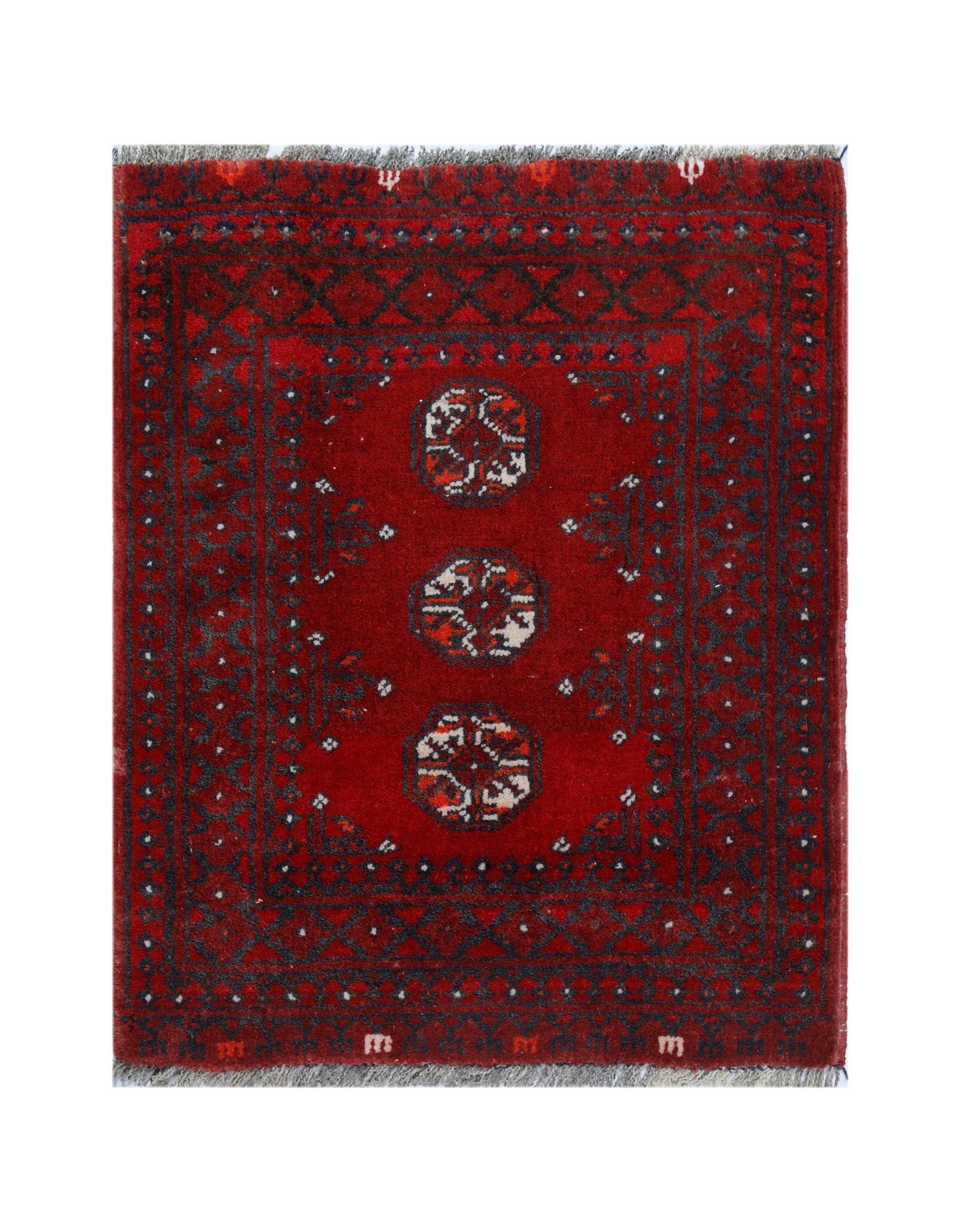 Handmade Ultra Mini Afghan Turkmen Rug | 63 x 52 cm | 2'1" x 1'8" - Najaf Rugs & Textile