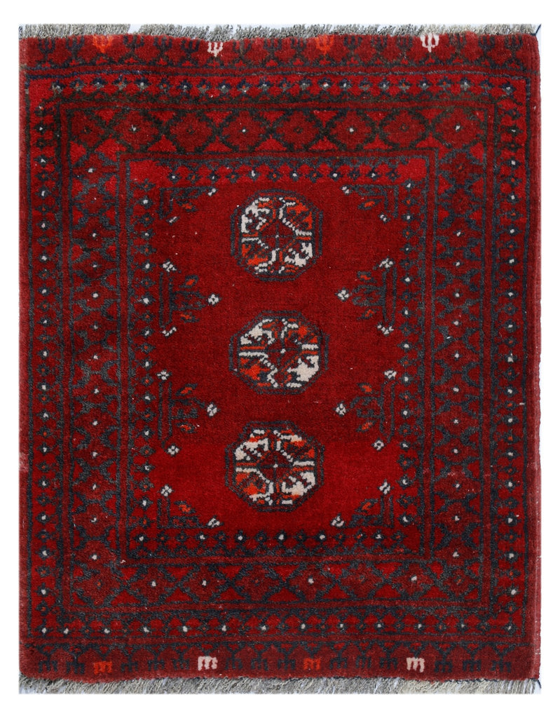 Handmade Ultra Mini Afghan Turkmen Rug | 63 x 52 cm | 2'1" x 1'8" - Najaf Rugs & Textile