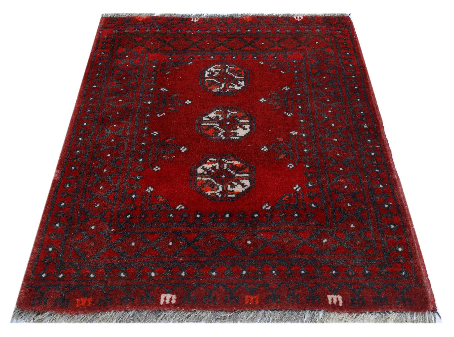 Handmade Ultra Mini Afghan Turkmen Rug | 63 x 52 cm | 2'1" x 1'8" - Najaf Rugs & Textile