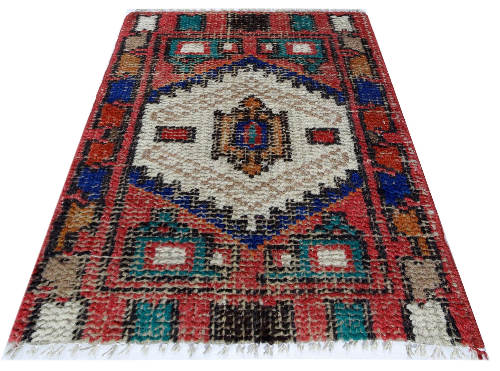 Handmade Ultra Mini Vintage Turkish Rug | 53 x 36 cm | 1'9 x 1'2" - Najaf Rugs & Textile