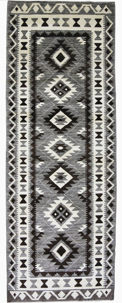 Handmade Undyed Maimana Hallway Runner Rug | 343 x 122 cm | 11'2" x 4' - Najaf Rugs & Textile