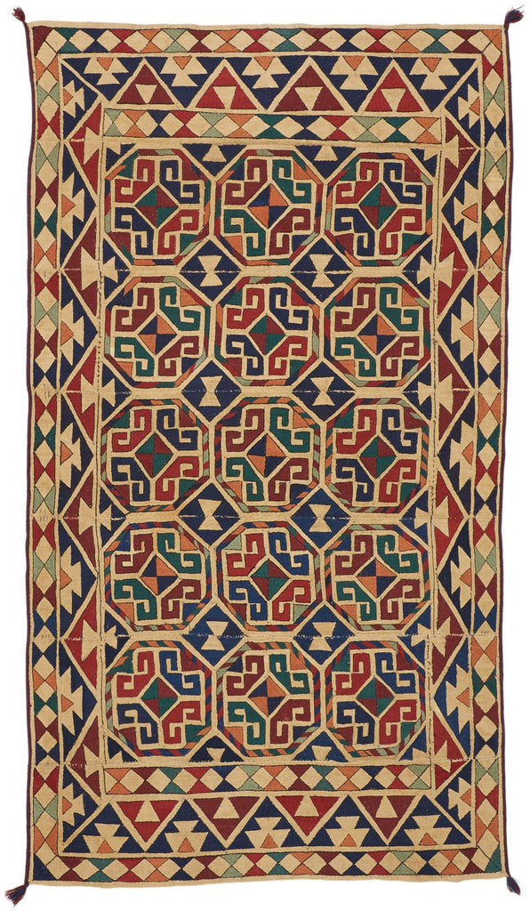 Handmade Uzbek Embroidered Kilim | 248 x 140 cm | 8'13" x 4'5" - Najaf Rugs & Textile