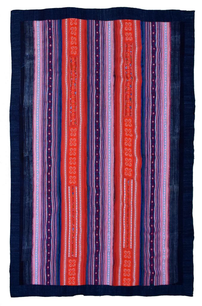 Handmade Vietnamese Hmong Textile | 202 x 157 cm | 6'6" x 5'1" - Najaf Rugs & Textile