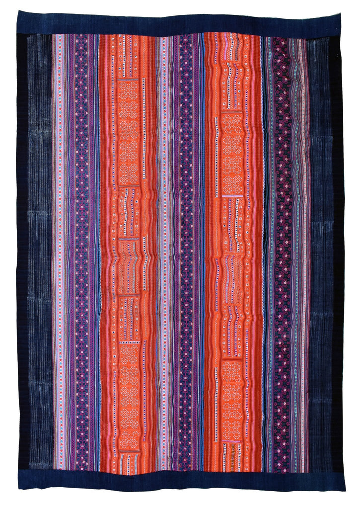 Handmade Vietnamese Hmong Textile | 219 x 169 cm | 7'1" x 5'4" - Najaf Rugs & Textile