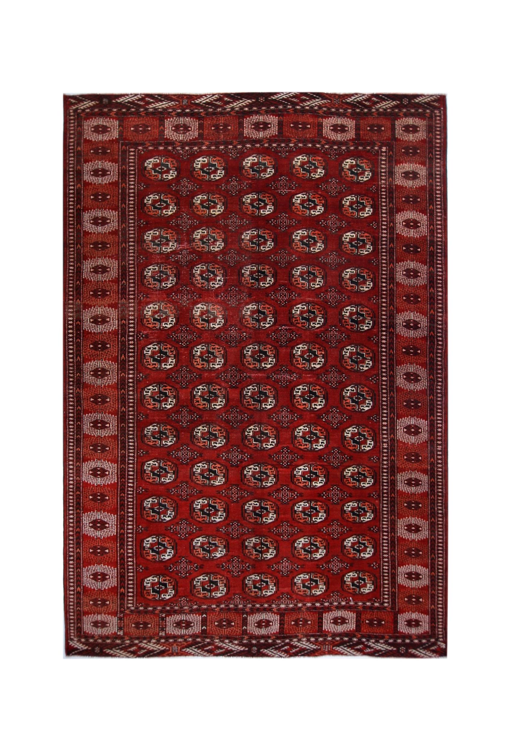 Handmade Vintage Afghan Bokhara Rug | 335 x 215 cm | 11' x 7'1" - Najaf Rugs & Textile