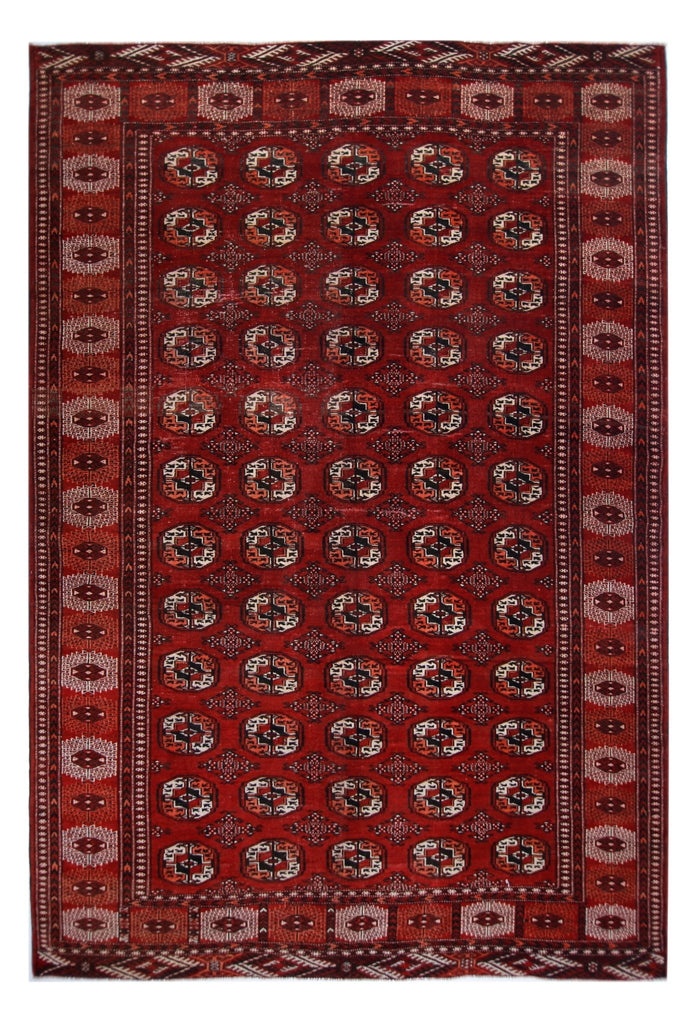 Handmade Vintage Afghan Bokhara Rug | 335 x 215 cm | 11' x 7'1" - Najaf Rugs & Textile