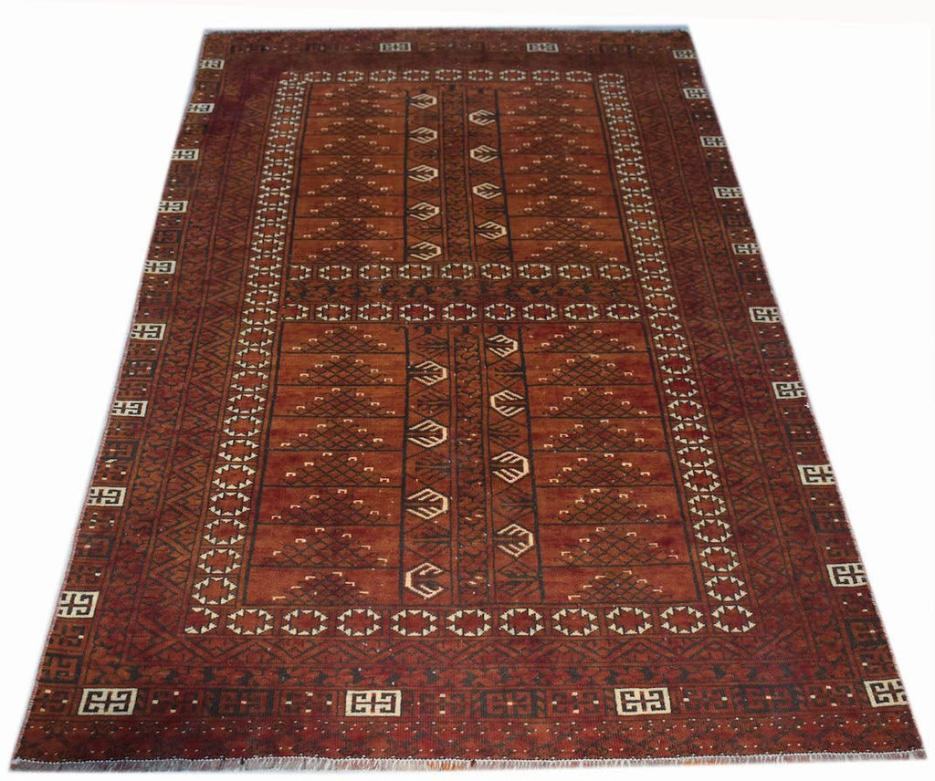 Handmade Vintage Afghan Rug | 245 x 141 cm | 8'11" x 4'7" - Najaf Rugs & Textile