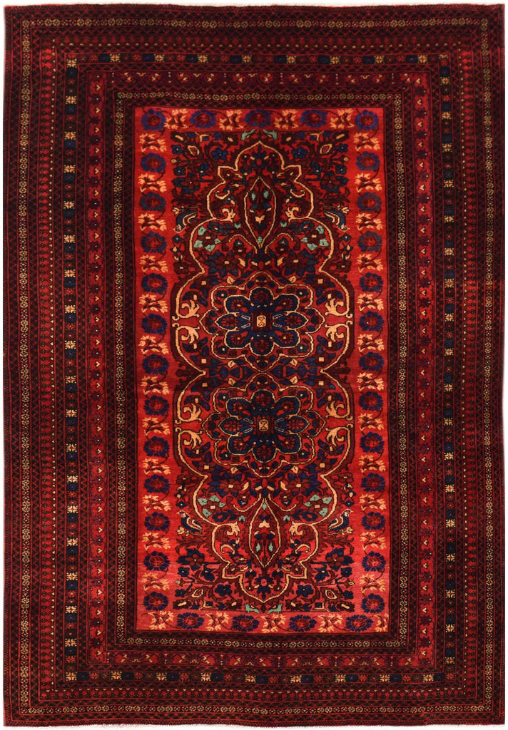 Handmade Vintage Afghan Shepherd's Rug | 265 x 186 cm | 8'8" x 6'2" - Najaf Rugs & Textile