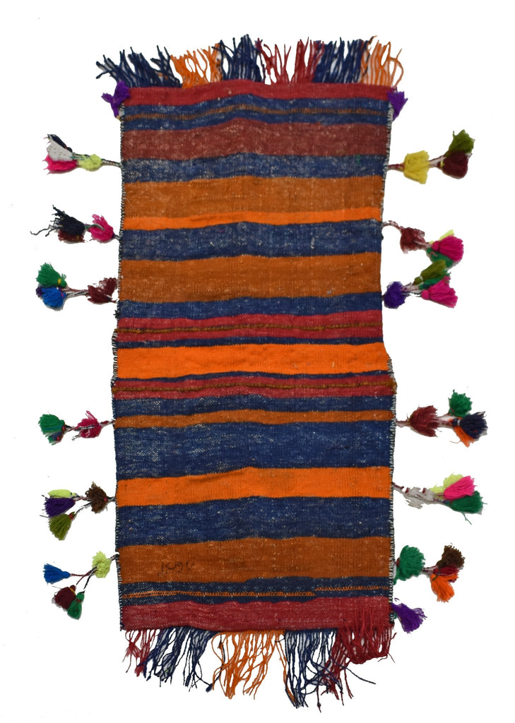 Handmade Vintage Afghan Tribal Saddle Bag | 93 x 48 cm | 3' x 1'5" - Najaf Rugs & Textile
