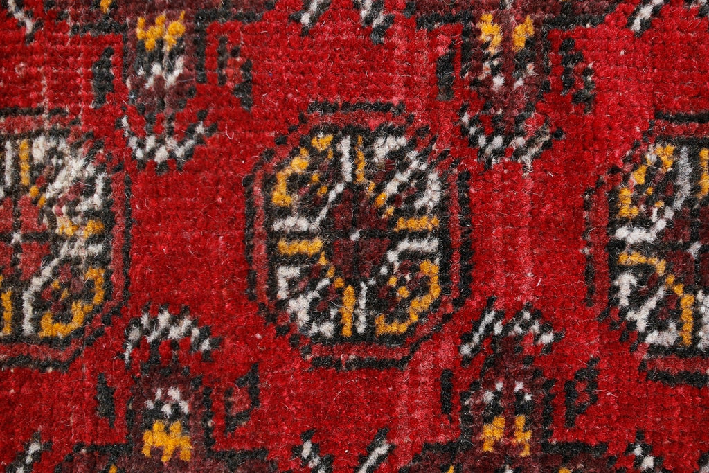 Handmade Vintage Afghan Turkmen Hallway Runner | 131 x 51 cm | 4’4" x 1'8" - Najaf Rugs & Textile