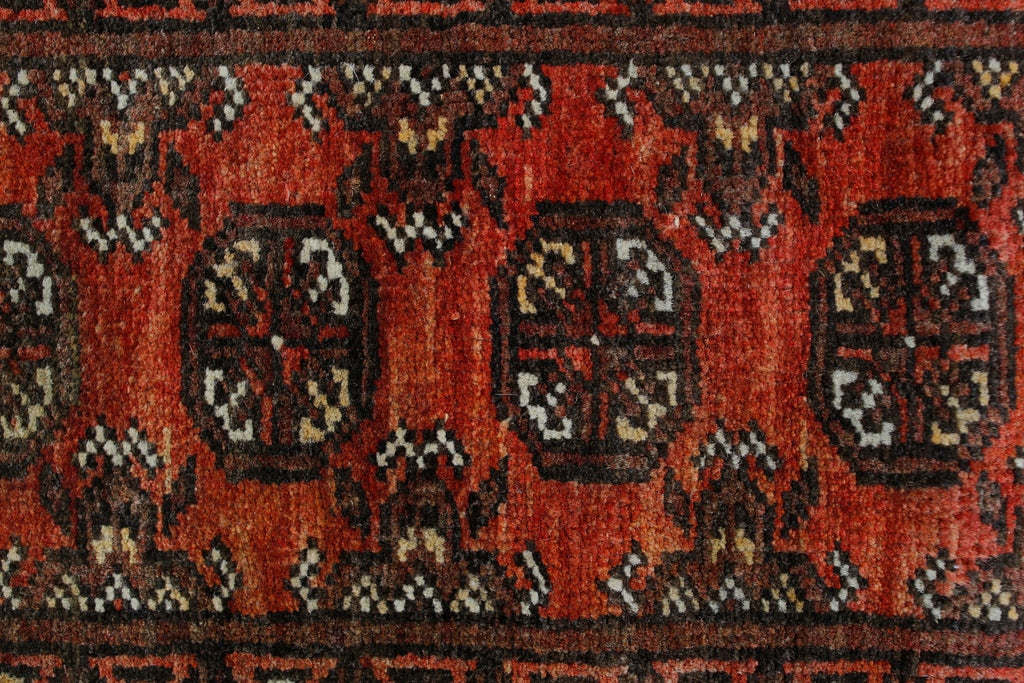 Handmade Vintage Afghan Turkmen Hallway Runner | 134 x 50 cm | 4’5" x 1'8" - Najaf Rugs & Textile