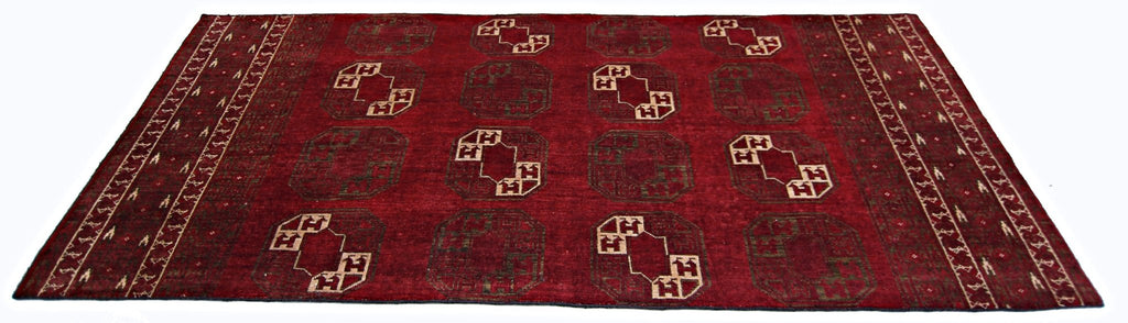 Handmade Vintage Afghan Turkmen Hallway Runner | 241 x 101 cm | 7’11” x 3’4” - Najaf Rugs & Textile