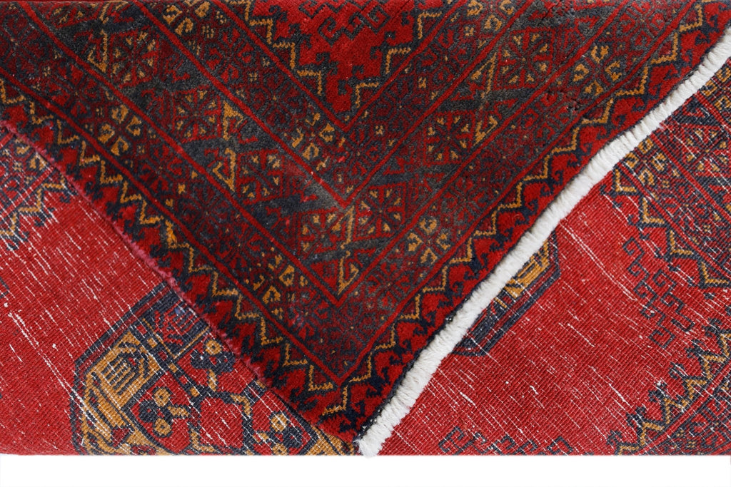 Handmade Vintage Afghan Turkmen Hallway Runner | 255 x 81 cm | 8'5" x 2'8" - Najaf Rugs & Textile