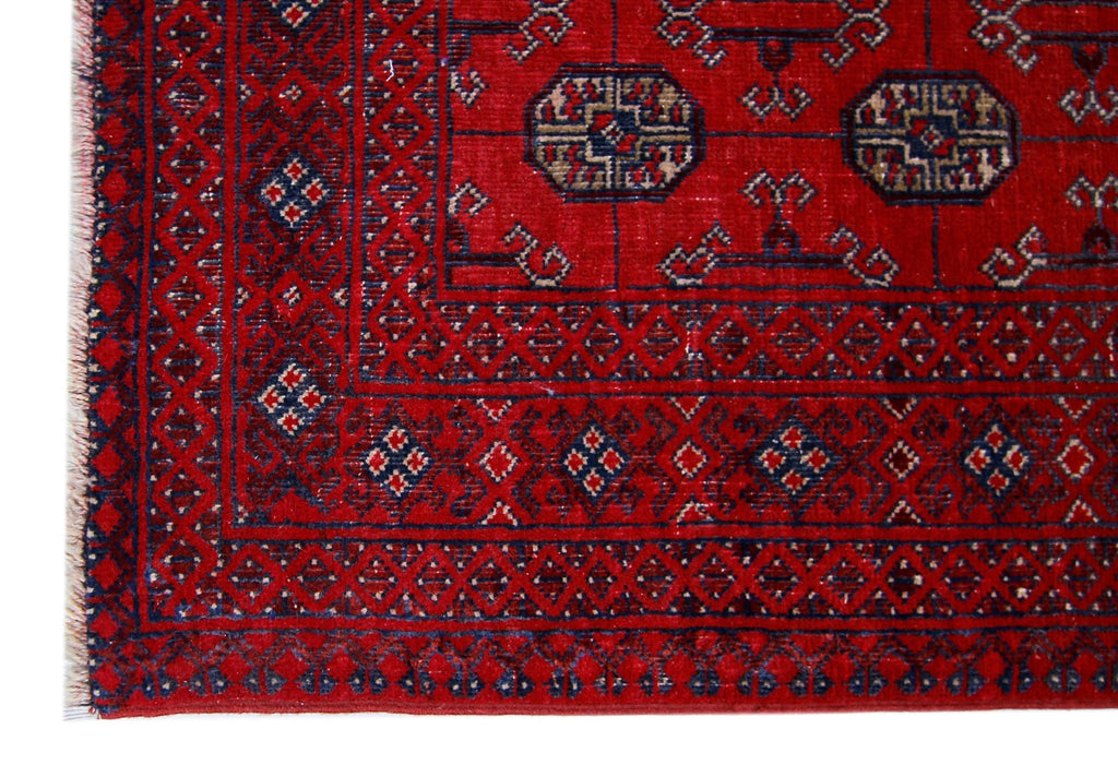 Handmade Vintage Afghan Turkmen Hallway Runner | 271 x 80 cm | 8’11" x 2'7" - Najaf Rugs & Textile