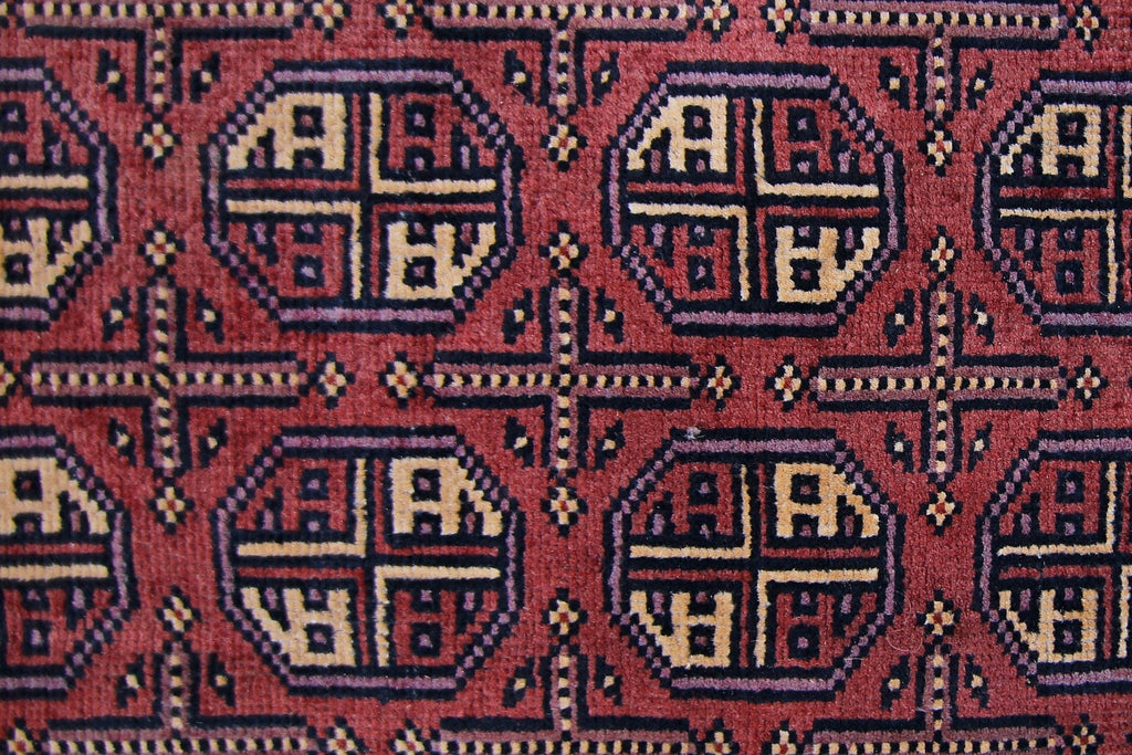 Handmade Vintage Afghan Turkmen Hallway Runner | 291 x 78 cm | 9’6" x 2'7" - Najaf Rugs & Textile