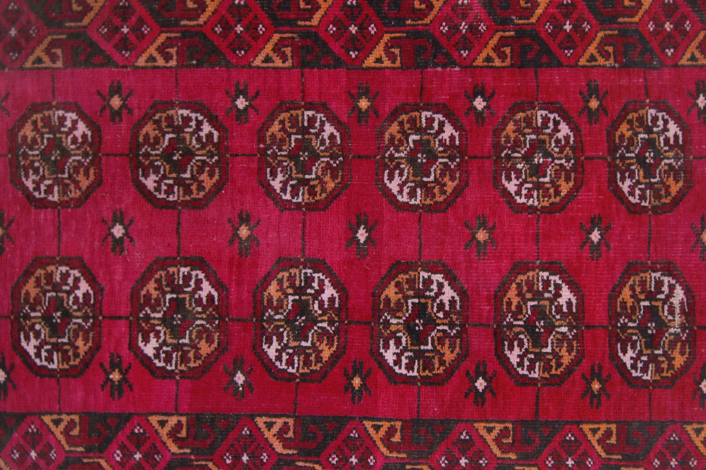 Handmade Vintage Afghan Turkmen Hallway Runner | 314 x 91 cm | 10’4" x 3' - Najaf Rugs & Textile