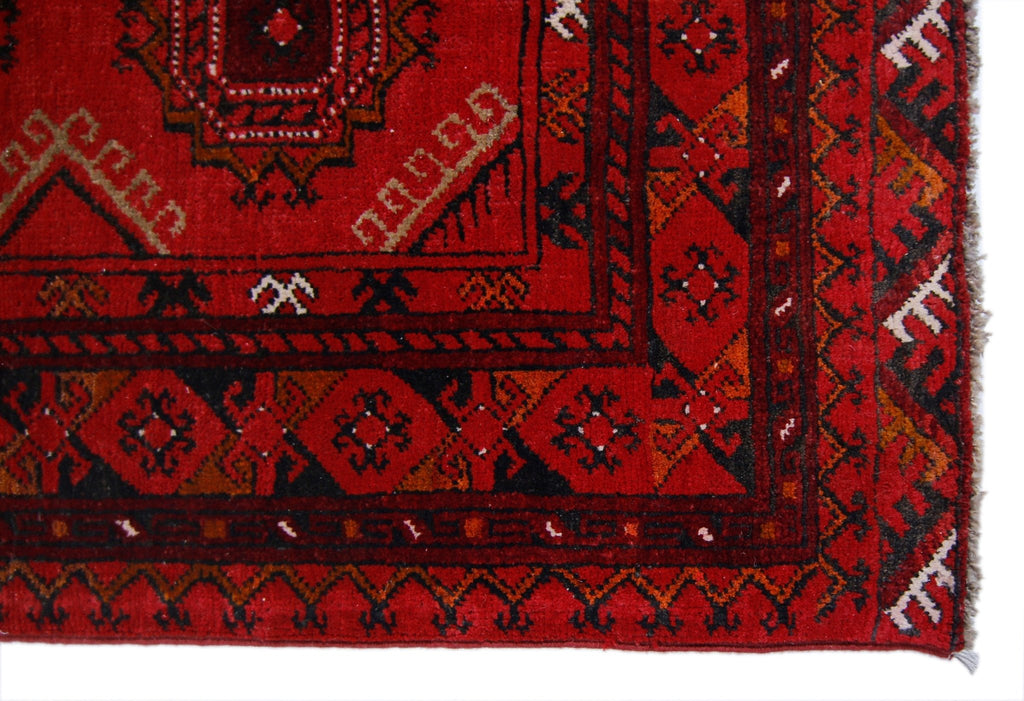 Handmade Vintage Afghan Turkmen Prayer Rug | 110 x 71 cm | 3'8" x 2'4" - Najaf Rugs & Textile