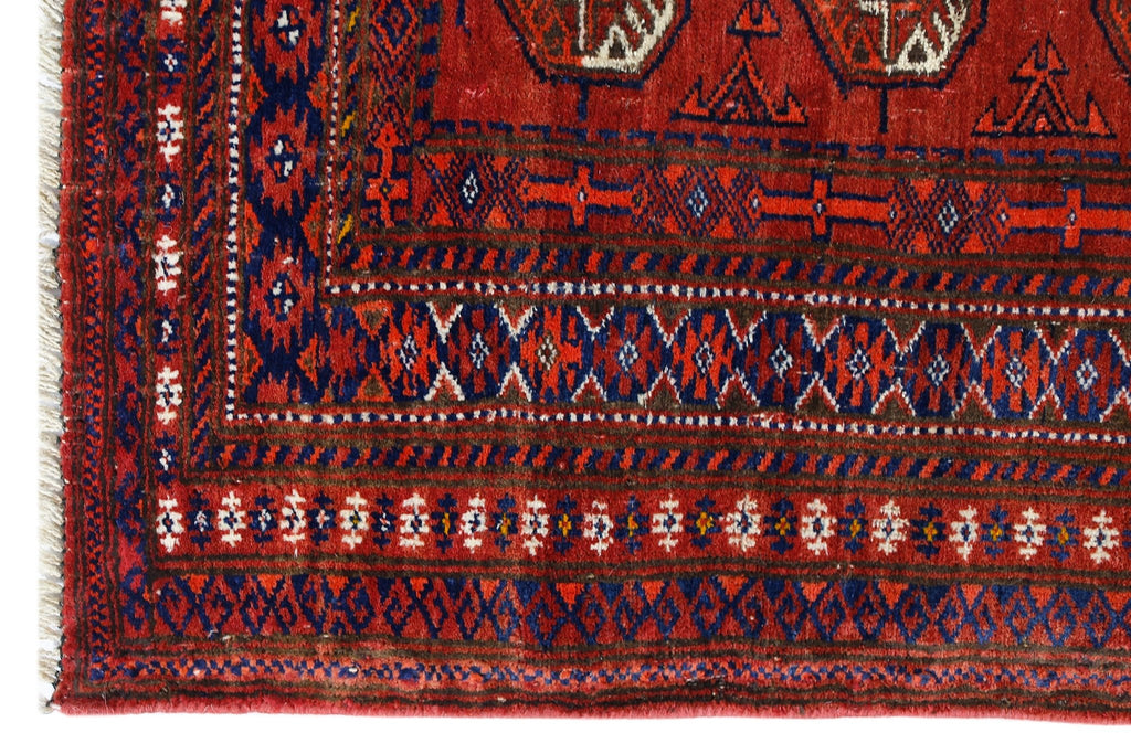 Handmade Vintage Afghan Turkmen Prayer Rug | 128 x 91 cm | 4'2" x 3' - Najaf Rugs & Textile