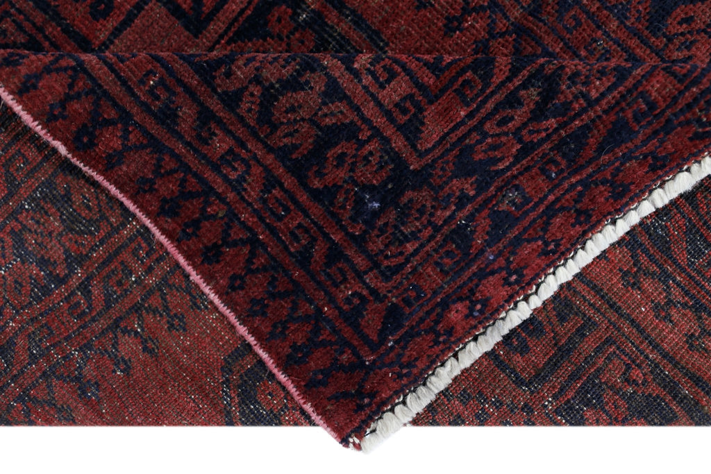 Handmade Vintage Afghan Turkmen Rug | 117 x 96 cm | 3'10" x 3'2" - Najaf Rugs & Textile