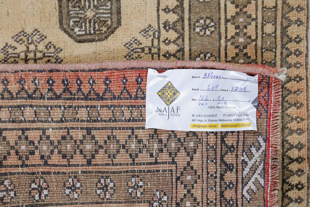 Handmade Vintage Afghan Turkmen Rug | 122 x 80 cm | 4' x 2'8" - Najaf Rugs & Textile