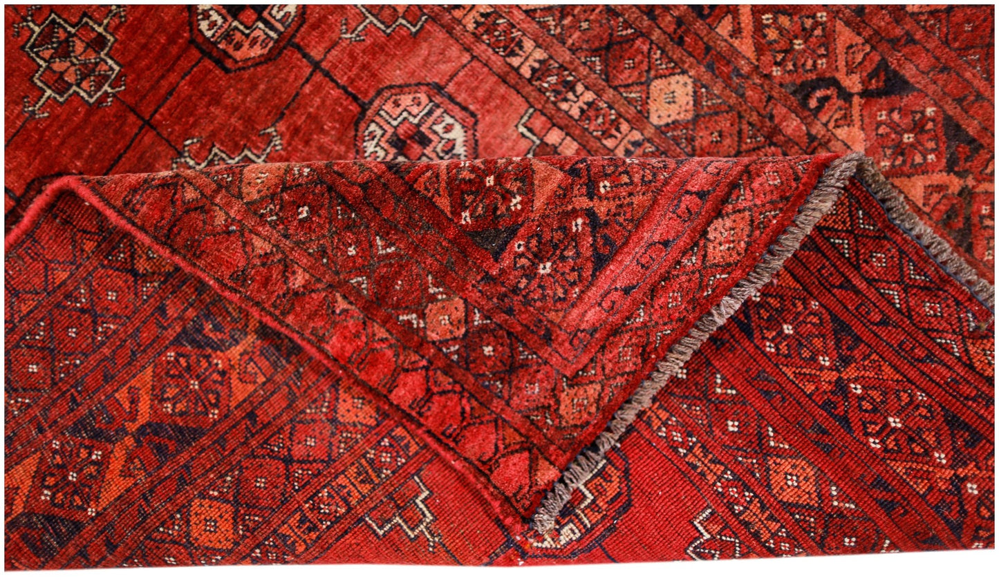 Handmade Vintage Afghan Turkmen Rug | 154 x 99 cm | 5'1" x 3'3" - Najaf Rugs & Textile