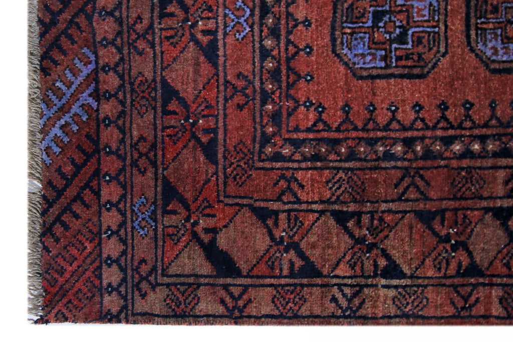 Handmade Vintage Afghan Turkmen Rug | 187 x 100 cm | 6'2" x 3'3" - Najaf Rugs & Textile