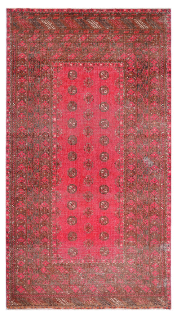 Handmade Vintage Afghan Turkmen Rug | 188 x 102 cm | 6'2" x 3'4" - Najaf Rugs & Textile