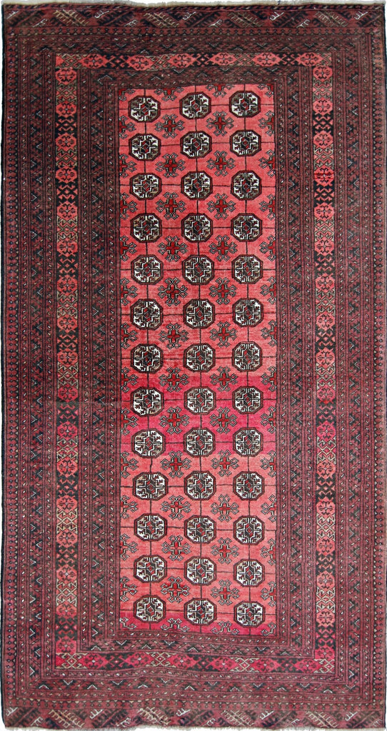 Handmade Vintage Afghan Turkmen Rug | 190 x 100 cm | 6'3" x 3'3" - Najaf Rugs & Textile