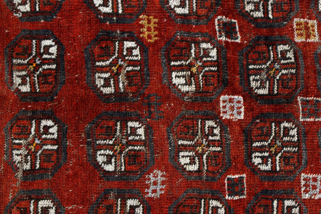 Handmade Vintage Afghan Turkmen Rug | 191 x 130 cm | 6'3" x 4'3" - Najaf Rugs & Textile