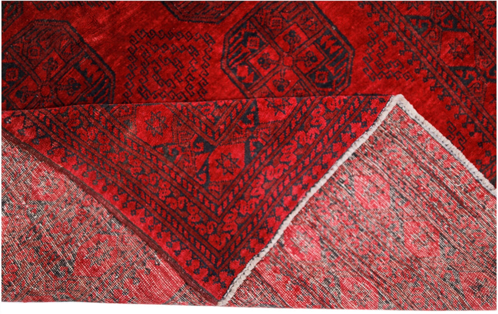 Handmade Vintage Afghan Turkmen Rug | 224 x 170 cm | 7'4" x 5'7" - Najaf Rugs & Textile