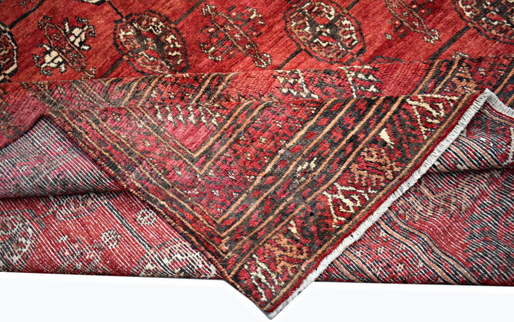 Handmade Vintage Afghan Turkmen Rug | 231 x 207 cm | 7'7" x 6'10" - Najaf Rugs & Textile