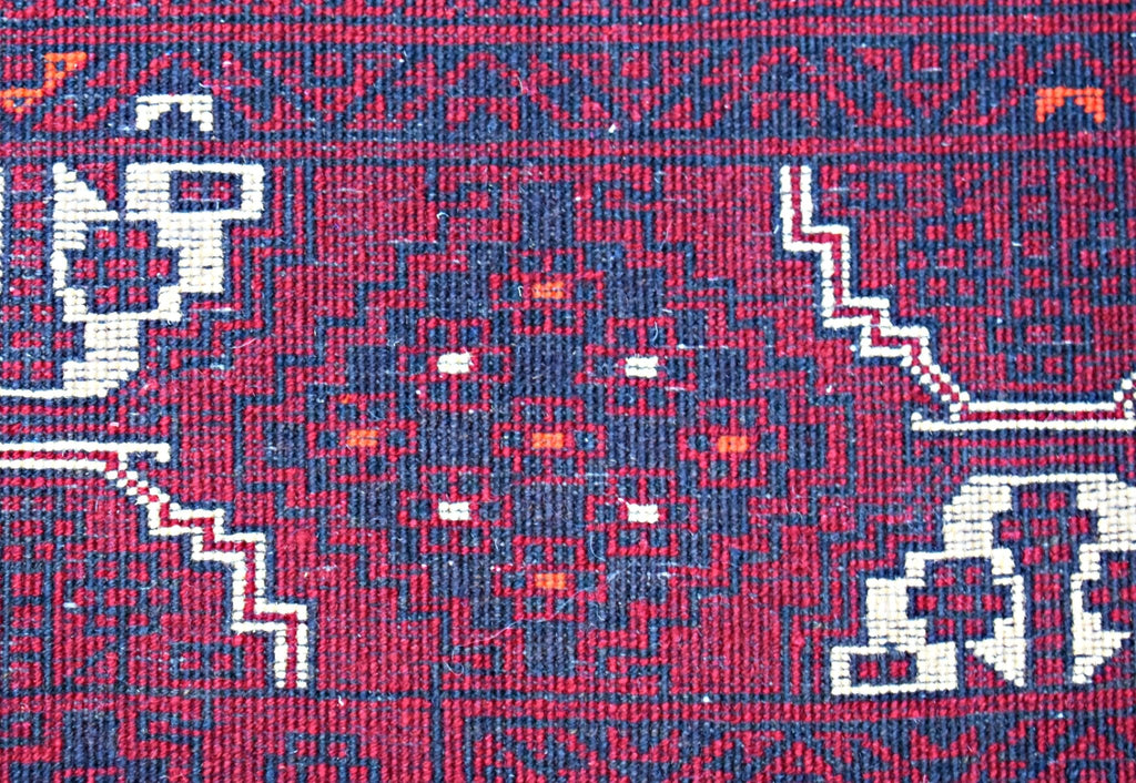 Handmade Vintage Afghan Turkmen Rug | 252 x 162 cm | 8'3" x 5'3" - Najaf Rugs & Textile