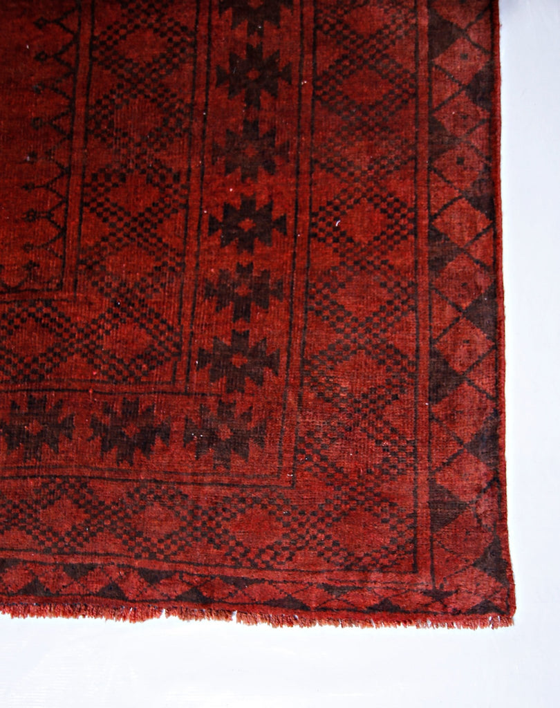 Handmade Vintage Afghan Turkmen Rug | 258 x 229 cm | 8'5" x 7'6" - Najaf Rugs & Textile