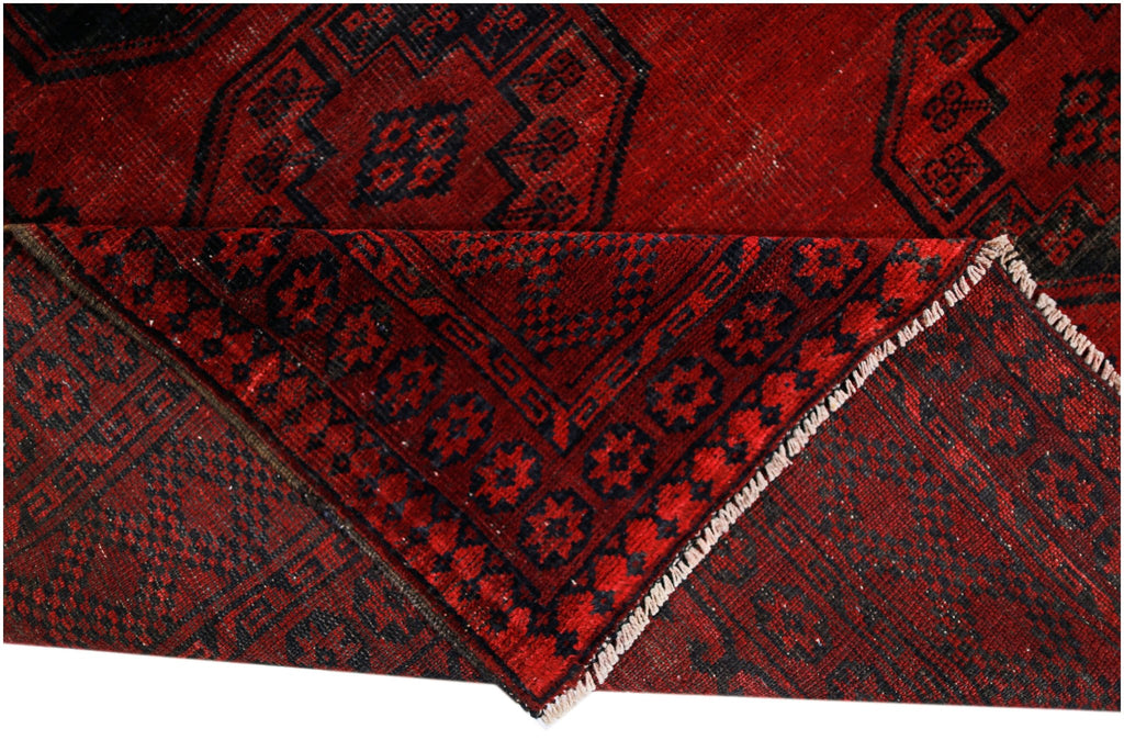 Handmade Vintage Afghan Turkmen Rug | 299 x 234 cm | 9'10" x 7'8" - Najaf Rugs & Textile