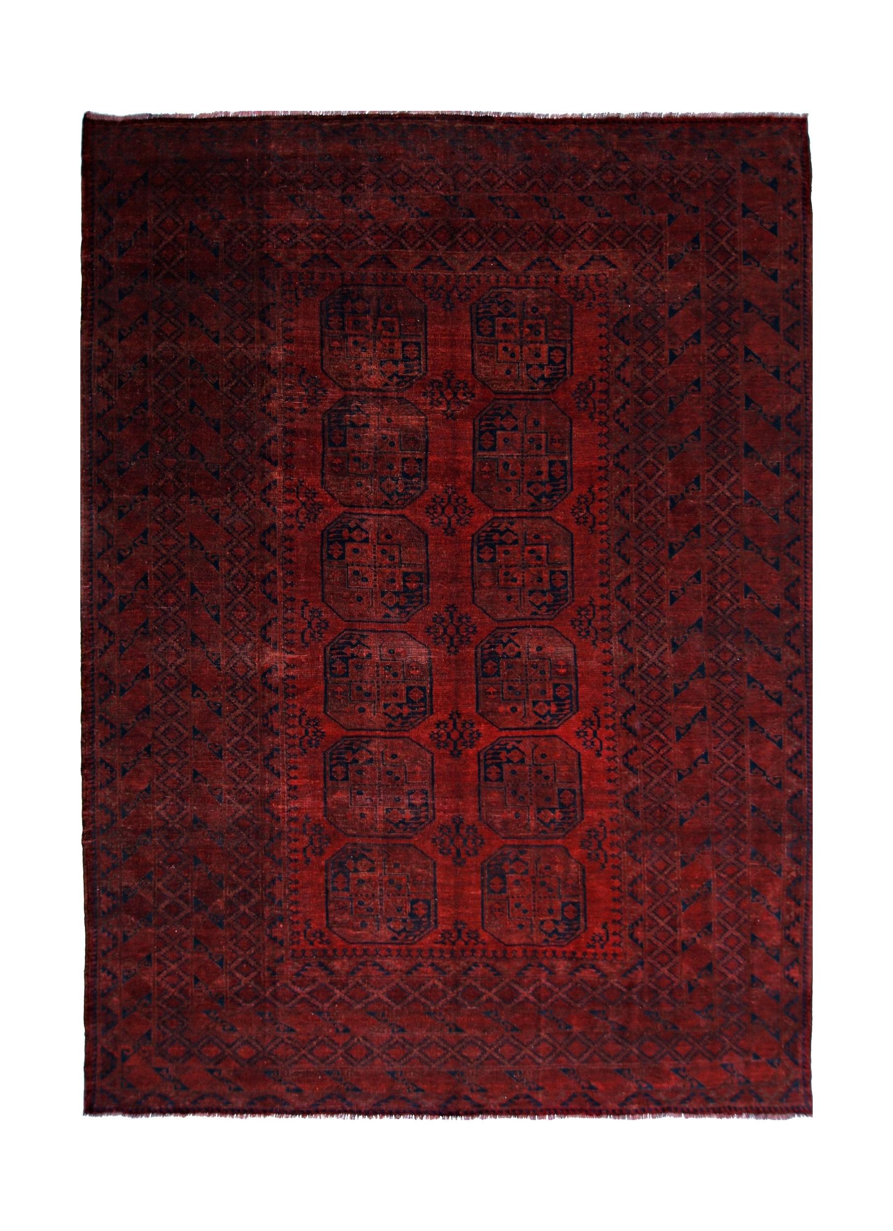 Handmade Vintage Afghan Turkmen Rug | 322 x 244 cm | 10'7" x 8' - Najaf Rugs & Textile