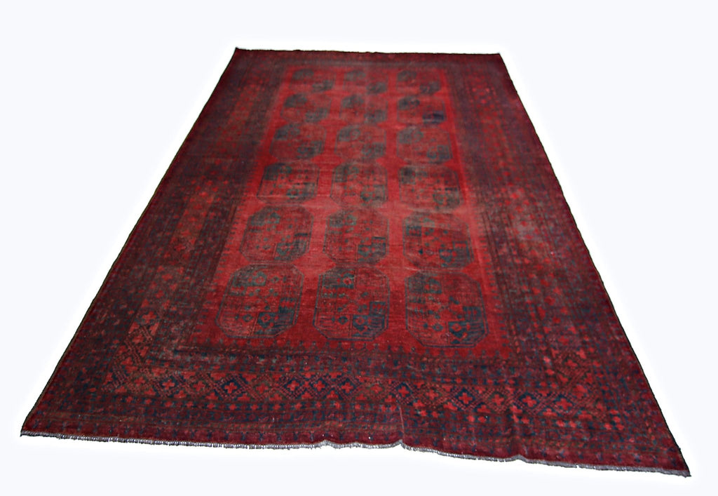 Handmade Vintage Afghan Turkmen Rug | 325 x 239 cm | 10'8" x 7'10" - Najaf Rugs & Textile