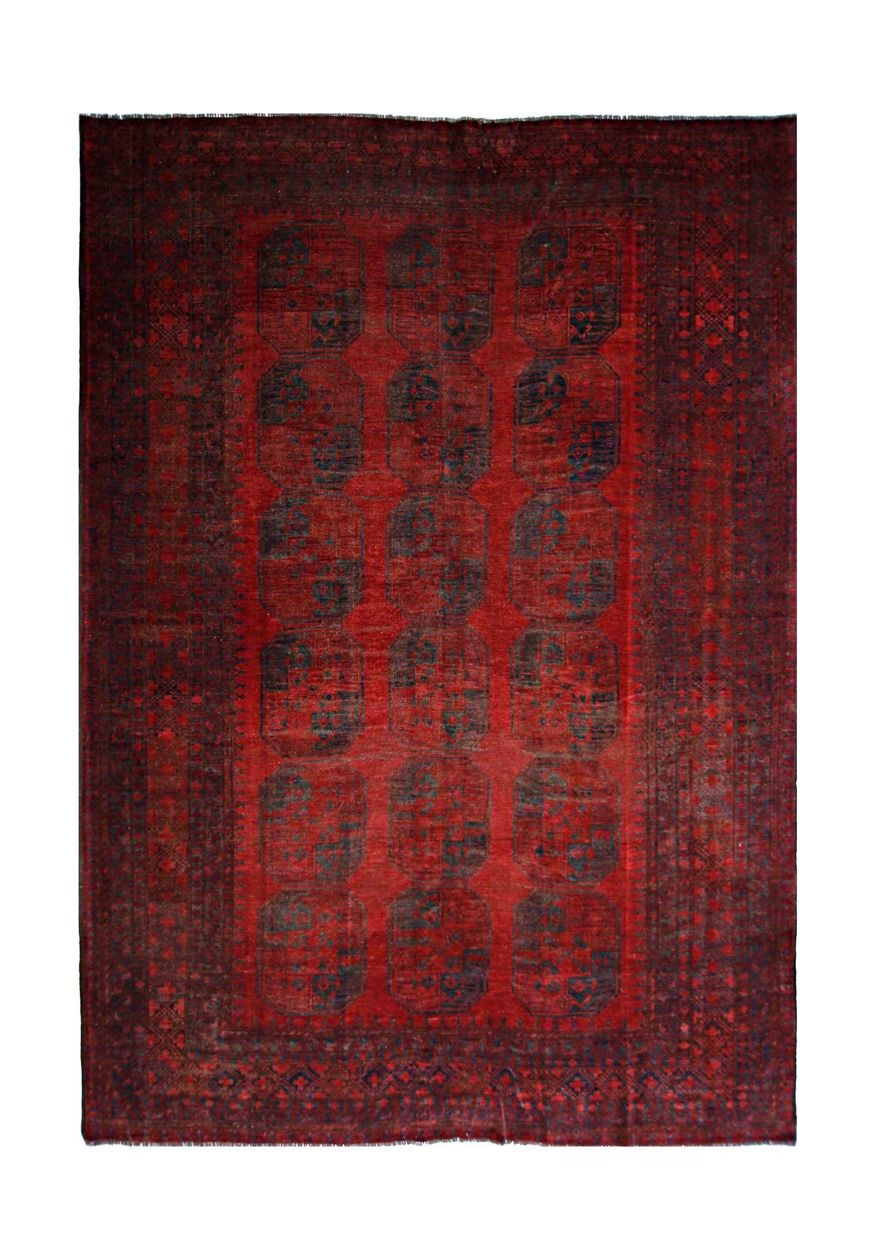Handmade Vintage Afghan Turkmen Rug | 325 x 239 cm | 10'8" x 7'10" - Najaf Rugs & Textile