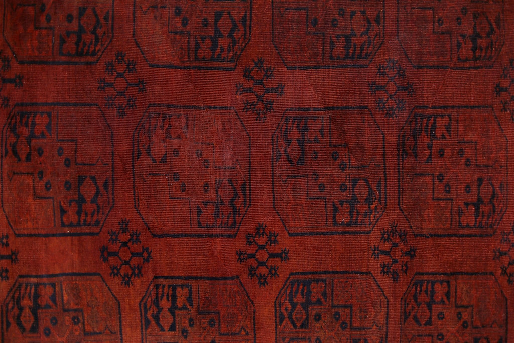 Handmade Vintage Afghan Turkmen Rug | 334 x 234 cm | 10'11" x 7'8" - Najaf Rugs & Textile