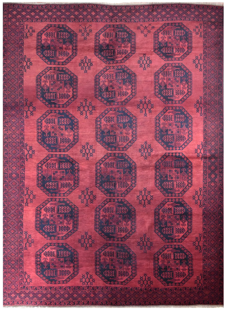 Handmade Vintage Afghan Turkmen Rug | 335 x 248 cm | 10'9" x 8'13" - Najaf Rugs & Textile