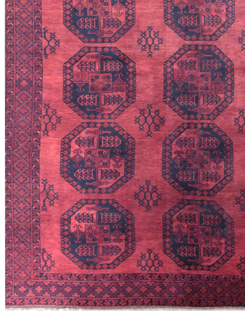 Handmade Vintage Afghan Turkmen Rug | 335 x 248 cm | 10'9" x 8'13" - Najaf Rugs & Textile