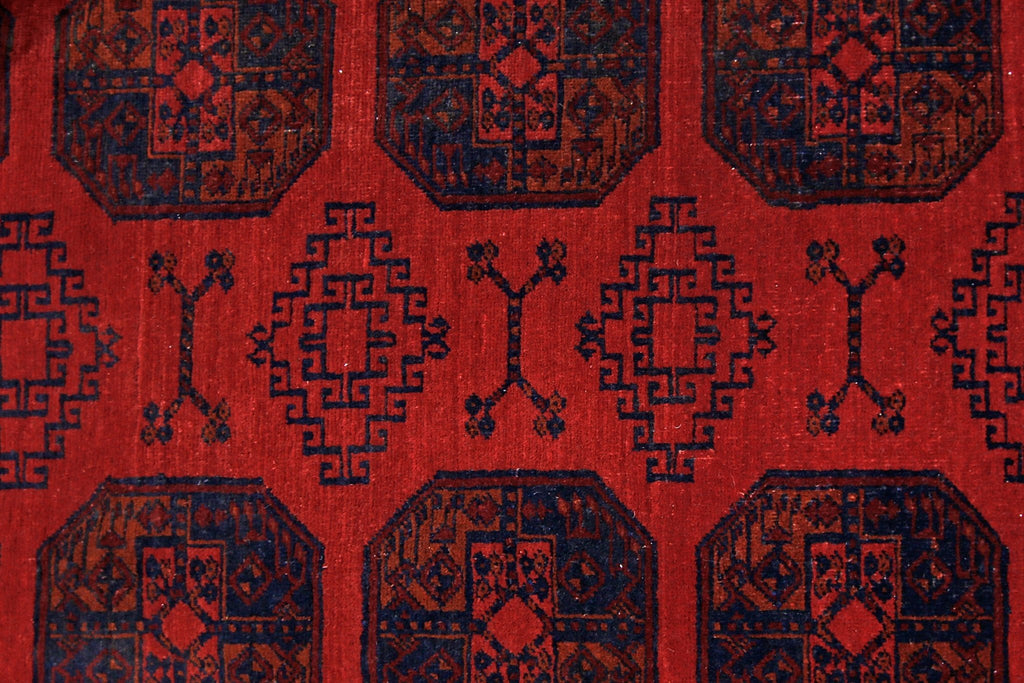 Handmade Vintage Afghan Turkmen Rug | 338 x 259 cm | 11'1" x 8'6" - Najaf Rugs & Textile