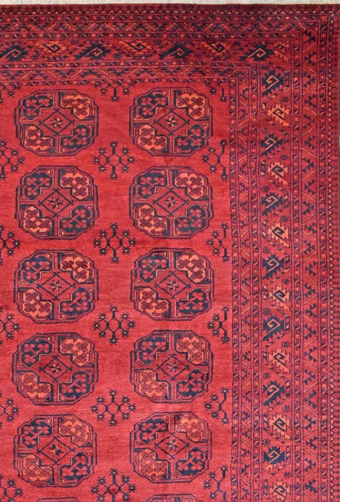 Handmade Vintage Afghan Turkmen Rug | 344 x 252 cm | 11’2” x 8’2” - Najaf Rugs & Textile