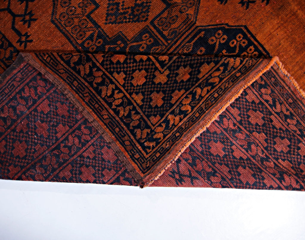 Handmade Vintage Afghan Turkmen Rug | 344 x 361 cm | 11'3" x 8'7" - Najaf Rugs & Textile