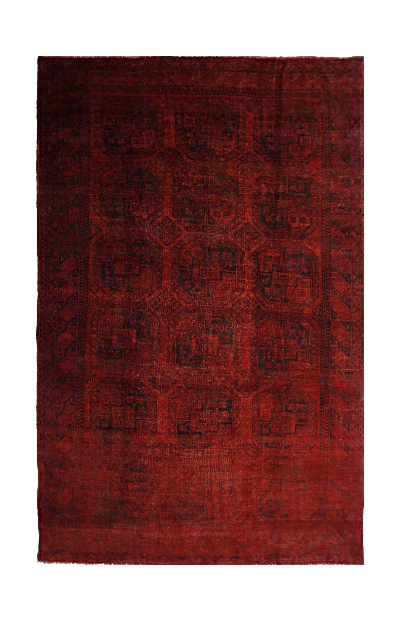 Handmade Vintage Afghan Turkmen Rug | 352 x 236 cm | 11'6" x 7'9" - Najaf Rugs & Textile